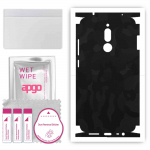 apgo Protective Skin Sticker for the back+sides compatible with Xiaomi Redmi 8, Full Wrap Film, Foil, Vinyl - Pattern Black Camo