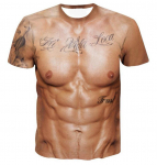 Muscle Body 3D Prindiga T-s&auml;rk Meeste Suvine T-s&auml;rk Riietus Mood T&auml;nava T-s&auml;rgid Naljakad lihamustriga l&uuml;hikeste varrukatega trendikad topid M