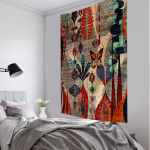 Libliklillega seinavaibad India kunst rannar&auml;tik Boheemi ps&uuml;hhedeelne madrats Magamistoa sisekujundus 200x150CM