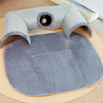 2 in 1 Cat Bed Play Tunnel Mat Interactive Toy Hideout Tubes for small