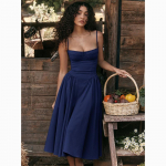 Suvine uus Retro A Line Plus Size pikk kleit naistele varrukateta seljata elegantne peokleit Naiste mood k&otilde;rge v&ouml;&ouml;kohaga soliidsed vabaajakleidid naistele 24400 S