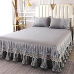 Tugev pitsiga tikitud voodikate madrats, kaitsekate pol&uuml;ester voodi seelik libisemisvastane ja tolmukindel Flounce serva voodilina 200x220cm bed skirt