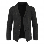 Fashion Lapel Casual kardigan mantel pikkade varrukatega &otilde;huke kootud kampsun L must