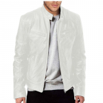 Meeste Mootorratta Nahkjakk Slim Fit L&uuml;hike Jakk Rev&auml;&auml;riga PU Jakid S&uuml;gisene T&otilde;mblukuga Seisev Tuulekindel Nahkjakk Meeste R&otilde;ivad XXXXXL valge