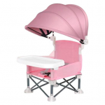 Kokkupandav v&auml;ikelapse tool 3-punkti rakmetega, hoiukott, reguleeritavad rihmad, eemaldatav kandik, kaasaskantav s&ouml;&ouml;gitool roosa