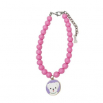 Lemmiklooma kaelakee helmestega kaelarihm v&auml;ikestele koertele, pleekimata kunstp&auml;rlitega reguleeritavad lemmikloomaehted S roosa punane v&auml;rv