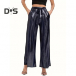 Naiste pikad p&uuml;ksid elastsed k&otilde;rge v&ouml;&ouml;kohaga n&ouml;&ouml;riga sirge laia s&auml;&auml;rega vabaaja p&uuml;ksid taskutega, l&auml;ikiva pinnaga p&uuml;ksid XXL must