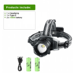 800 W LED k&otilde;ige v&otilde;imsam esituli suure v&otilde;imsusega taaslaetav &uuml;lihele pikamaa esilaterna suumiga veekindel esitule kalalatern 2*18650 battery must