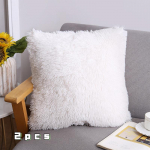 2 tk Kodu &uuml;hev&auml;rviline padi Diivan Plush Throw padjap&uuml;&uuml;r Kontori kodupadjad (ilma Padja s&uuml;damikuta) 40*40cm valge