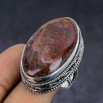 Sunstone Gemstone handmade 925 Sterling Silver gift Jewelry Ring Size 7.5 q4N87