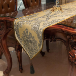 Euroopa Luksuslik Jacquard Lauajooks S&ouml;&ouml;gituba Diivanilaud TV-alus Kaunistus Tikitud lauajooksja Kaasaegne kodukaunistus 33x180cm 1pc