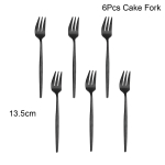 6 tk musta s&ouml;&ouml;giriistade komplekt Matte s&ouml;&ouml;giriistade komplekt nuga kahvel lusikas lauan&otilde;ud koogi puuviljakahvel roostevabast terasest s&ouml;&ouml;giriistad k&ouml;&ouml;k 6pcs cakeforks must