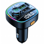 Bluetooth 5.0 FM saatja k&auml;ed-vabad autoraadio modulaator MP3-m&auml;ngija koos 22,5 W USB &uuml;likiire laadimisadapteriga auto jaoks must