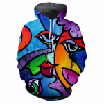 Uus Picasso kuulus maal, 3D Harajuku prinditud moekas ja isikup&auml;rastatud t&auml;navakunsti hip-hopi avangardi kapuuts naistele S
