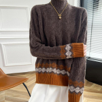 Naiste ka&scaron;miir kampsun Qinghe ka&scaron;miir 30% ka&scaron;miir 70% vill s&uuml;gis-talvine ka&scaron;miir pullover paksendatud pehme ja soe L beež