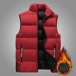 Meeste vest, s&uuml;gis- ja talvine paksust puuvillasest riidest, vabaaja p&uuml;stkraega puuvillane jope, vestiga jope XXXXXL punane