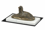 Afghan Hound, Tazi - dog figurine, statue on white marble, trophy for Art-Dog dog show exhibition