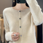 Naiste ka&scaron;miirist sviiter Qinghe ka&scaron;miir 30% ka&scaron;miir 70% vill s&uuml;gis-talvine ka&scaron;miir pullover pehme ja soe L beež