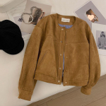 Naiste l&uuml;hike jope Korea kaameli moe pikkade varrukatega lennu&uuml;likond Harajuku &uuml;herealised lahtised naiste vintage mantlid L parkkoor