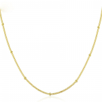 35&ndash;80 cm pikkune pisike 925 h&otilde;bedast kullatud helmestega kaelakee naistele ja t&uuml;drukutele, ehted, Kolye kaelakeed 40cm