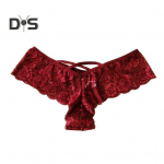 Naiste p&uuml;ksid, pits-lilletikandid, &uuml;hev&auml;rvilised, madala v&ouml;&ouml;kohaga elastsed, hingavad avatud jalgevahega &otilde;hukesed pehmed &otilde;mblusteta naiste alusp&uuml;ksid 2XL veinipunane v&auml;rv