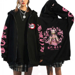 Demon Slayer Kanroji Mitsuri Anime Naised Mehed Kapuutsiga Pusad S&uuml;gis-Talv Mantel Multifilm Prindiga Jakk Kimetsu No Yaiba Manga Lukuga Kapuutsiga Pusad Kampsun Streetwear XXXXL