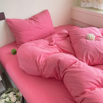 Pestud puuvillane neljaosaline komplekt, voodilina tekikate, &uuml;hev&auml;rviline &uuml;hiselamu voodipesu, &uuml;hekordne kolmeosaline komplekt 1.8m bed