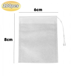 100 tk &uuml;hekordselt kasutatavad teepakid Toidukvaliteediga lausriidest teefiltri kotid kuumtihendiga, v&uuml;rtsifiltrid, mugavad teekotid 6x8cm-100pcs