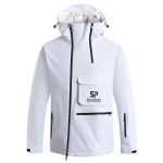 Suusajope naistele ja meestele Veekindel tuulekindel isoleeritud talvine m&auml;gede v&auml;limine spordikapuutsiga soe suusa-lumemantel taskutega lumelauajoped XS valge