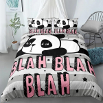 Panda tr&uuml;kitud 2/3 tk voodipesukomplekt, bambusest tekikate t&auml;iskasvanutele m&otilde;eldud voodiriiete ja padjap&uuml;&uuml;ride jaoks. 135x200cm 2pcs