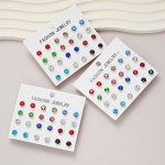 17KM 36paari/komplekt Lihtne tsirkoonist k&otilde;rvar&otilde;ngaste komplekt naistele V&auml;rvilised h&otilde;bedased k&otilde;rvar&otilde;ngad Ehted Aksessuaarid