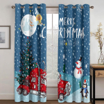 &Ouml;ine Stiil Kawaii J&otilde;ulukardin Kaunistus J&otilde;uluvana Kardin P&otilde;der Multikas Auto J&otilde;ulupuu Mustriga Kaunistus W132cm x H160cm&Grommet white