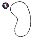 PERLINEA - Sautoir - Perle de Culture d'Eau Douce AAA+ - Semi-Ronde 7-8 mm - Noire - 80 cm - Bijoux Femme
