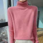 Naiste ka&scaron;miirist kampsun Qinghe ka&scaron;miir 30% ka&scaron;miir 30% naarits 30% vill 10% nailon Naiste s&uuml;gistalvine paks ka&scaron;miirist pullover pehme ja soe S roosa