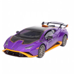 1/32 Lambos Huracan STO Sulamist Mudelauto M&auml;nguasi Diecasts Metallvalu Heli ja Valgus Tagasit&otilde;mmatav Auto M&auml;nguasjad Lastele S&otilde;iduk lilla