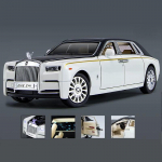 1/24 Rolls Royce Phantom Sulamist Automaalmudel Die-cast & M&auml;nguautod Metallist Automaalmudelite Kollektsioon Simulatsioonheli ja -valgustega Laste M&auml;nguasi Kingitus must/valge
