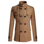 Meeste villane mantel Meeste slim-fit keskmise pikkusega villane kraavimantel Meeste mantel M