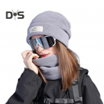 2 tk/komplekt Unisex talvesalli m&uuml;tsikomplekt Paks kootud soe libisemisvastane elastne k&otilde;rvakaitse tuulekindel m&uuml;ts Talvine v&auml;liratturile suusatamise kaela soojendaja m&uuml;ts khaki