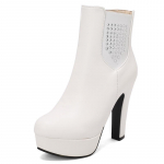 Moodsad naiste poolsaapad platvorm punane kollane valge k&otilde;rge kontsaga l&uuml;hikesed saapad Naiste luksuslikud kristallist talvepeokingad, suur suurus 50 34 must