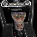 Bling Blingi auto k&auml;igukangi kate, nahk, auto k&auml;iguvahetusnupu kate, universaalsed kristallist kividest autotarvikud naistele