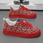 Moodsad l&otilde;uendkingad Meeste kingad 2024 Trendikad punased tossud Paelad Meeste Kerged Platvormiga Meeste vulkaniseeritud kingad Zapatillas Informales 39 punane