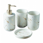 4 tk/komplekt Vannitoatarvikud Seebialus Suuveetops Seebi seebi dosaatori komplekt majapidamises kasutatavad vannitoa du&scaron;itarbed valge