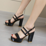 2024 Uued Suvised Naiste Sandaalid K&otilde;rged Kontsad Seksikad Paksude Kontsadega Peokingad Moodsad Platvormpandlaga Sandaalid Naistele Pulmad K&otilde;rged Kontsad 35 must