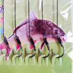 1Pc/5 Hooks With Pe Line Manual Binding Anti-Wrapping Tied String Hooks Angle For Sea Ice Fishing Hung On Connecting Swivel