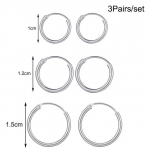 Punk 3 Suurus Lihtne Ring V&auml;ike Hoop K&otilde;rvar&otilde;ngad Naistele T&uuml;drukutele Hip-hop Kuld H&otilde;beda V&auml;rv Geomeetriline &Uuml;mar k&otilde;rvar&otilde;ngas Ehted 3pair
