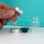 Alumiiniumkorgiga klaasist reaktiivipudel kummist tihendiga laborikasutuseks 5ML 22*30MM