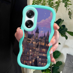 V&auml;rvitud muster Big Wave Edge pehme silikoon materjal Macaron telefoni &uuml;mbris p&otilde;rutuskindel kaitsev kummist &uuml;mbris OPPO Reno Realme jaoks OPPO A18 sinine