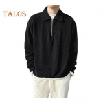 Meeste S&uuml;gis Kevad Pealmine Poollukuga Allap&ouml;&ouml;ratav Krae Sametine Lahtine Vertikaalselt Triibuline &Uuml;hev&auml;rviline Pikkade Varrukatega Pullover Kontoris&auml;rk Kommuteerimiseks Kooli M hall