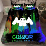 DJ Lovers Marshmello Hip Hop Muusika EDM Mosaiik DJ Voodipesu Komplekt Poistele T&uuml;drukutele &Uuml;heinimese Kuninganna Suurus Tekikott Padjap&uuml;&uuml;r Voodi Lapsed T&auml;iskasvanud 70x133cm 2pcs