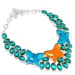 Baltic Amber, Diopside Handmade 925 Sterling Silver Jewelry Necklace 18 q7t85